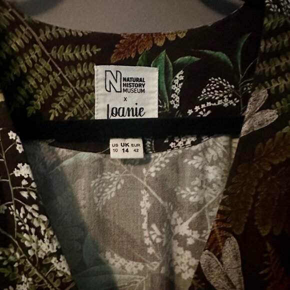 Green Puff Sleeve V-Neck Midi Sundress - Picture 5 of 6